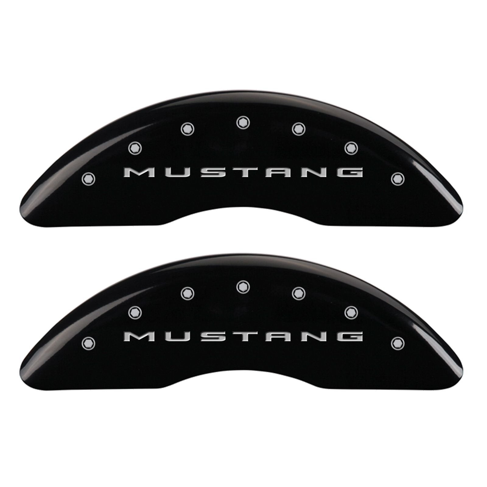 Black MGP Caliper Covers Engraved with Silver Mustang/GT (2015) 10201S2MGBK (Set of 4)