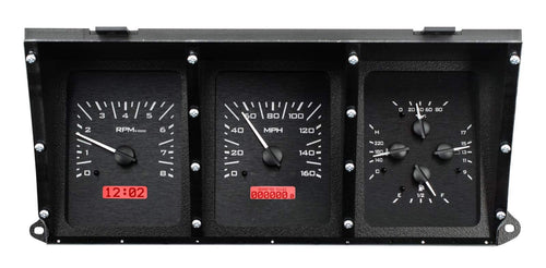 Dakota Digital VHX-73F-PU-K-R Dash Gauge System Compatible with 1973-79 Ford Pickup Truck Black Alloy Red Backlighting