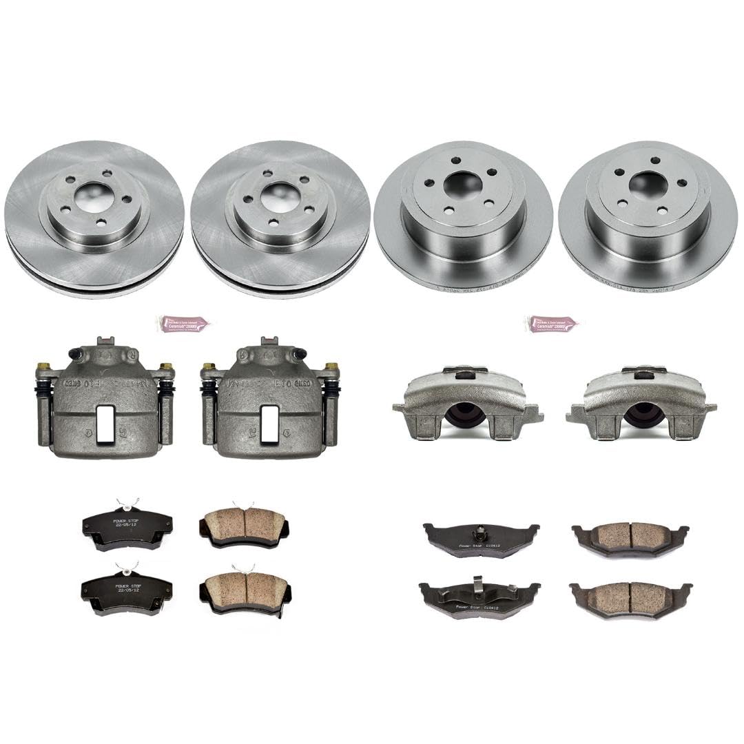Power Stop KCOE1705A Stock Replacement Front and Rear Brake Kit (with Calipers) For Chrysler PT Cruiser 2001-2003 [Model Specific]