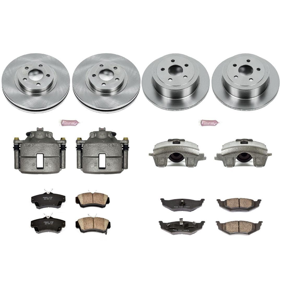 Power Stop KCOE1705A Stock Replacement Front and Rear Brake Kit (with Calipers) For Chrysler PT Cruiser 2001-2003 [Model Specific]