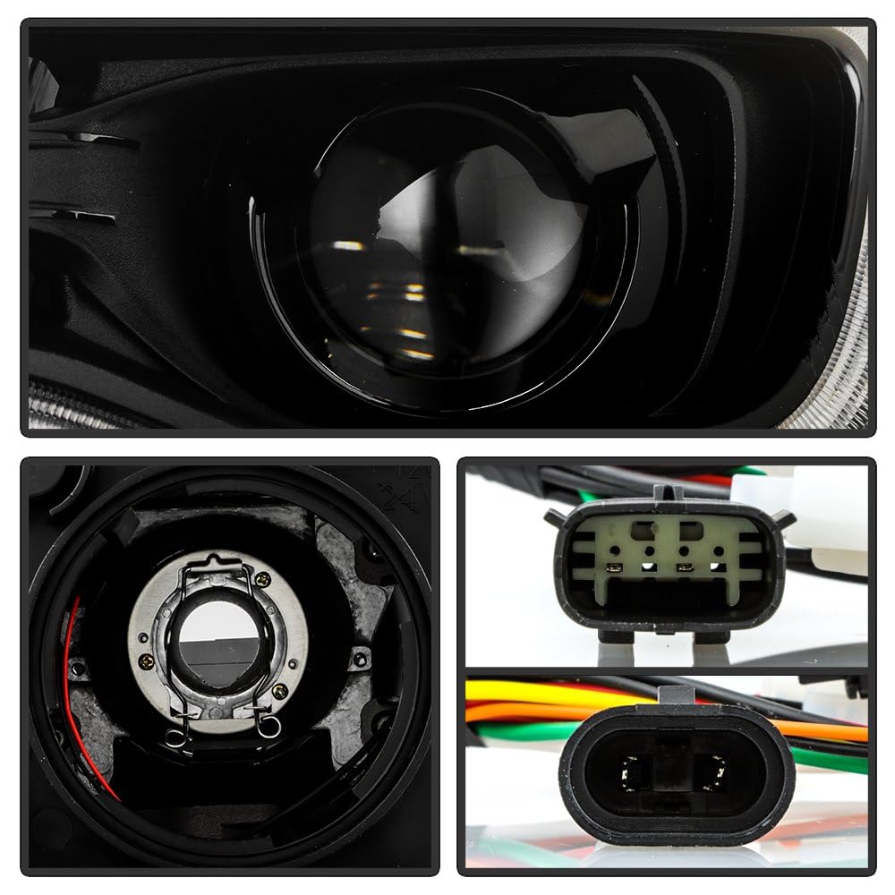 Jeep Grand Cherokee Spyder (POE) 17-21 (Fit Halogen Model) LED DRL Projector Headlights (Low H7 High H7) - OE Plus Black
