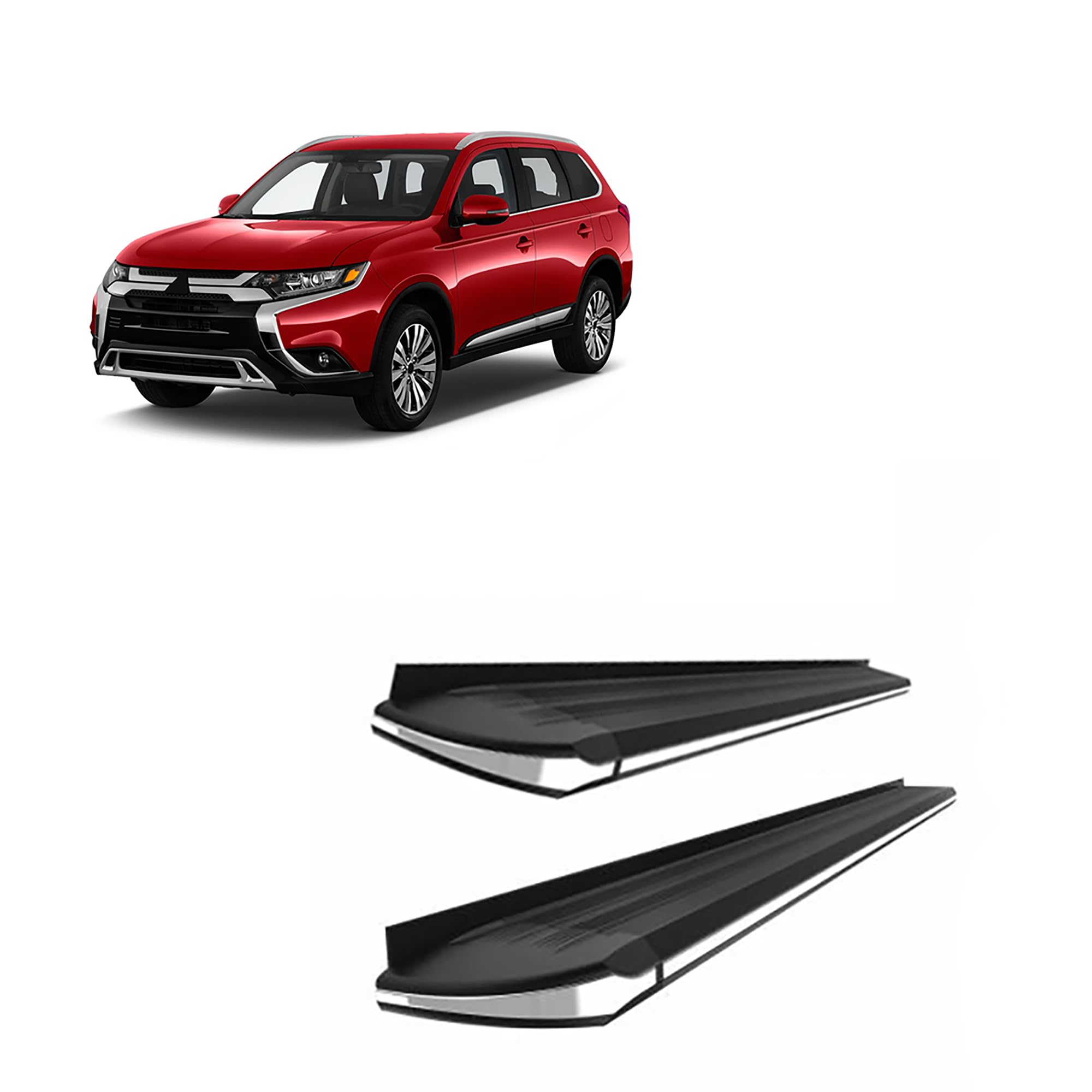 Exceed Black Horse Running Boards Compatible with 2013-2019 Mitsubishi Outlander-EX-M167