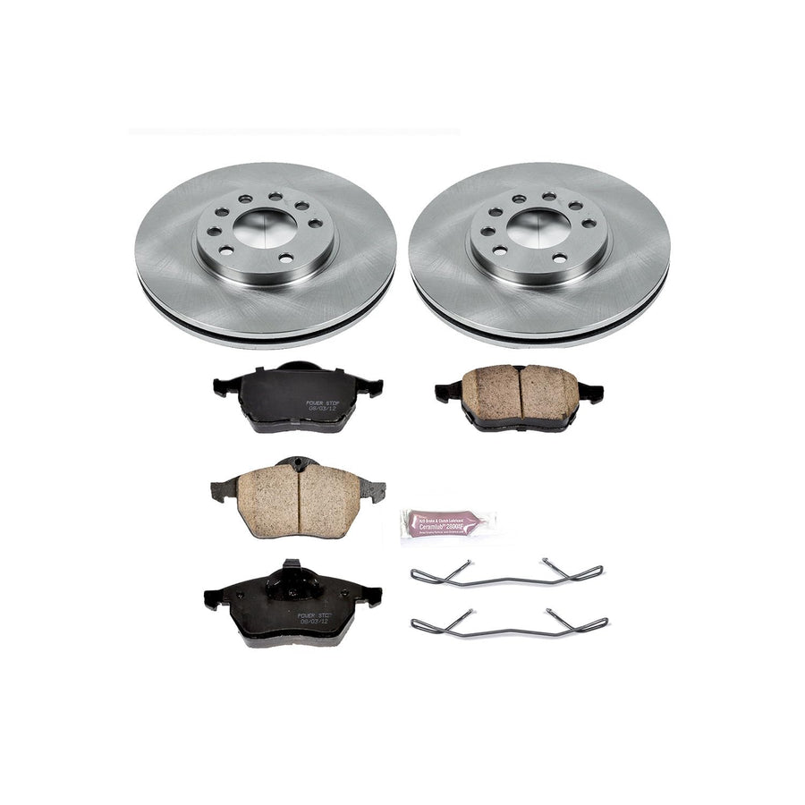 Power Stop KOE832 Front Replacement Brake Kit-OE Brake Rotors & Ceramic Brake Pads For Saab 900 1997-1998 [Model Specific]