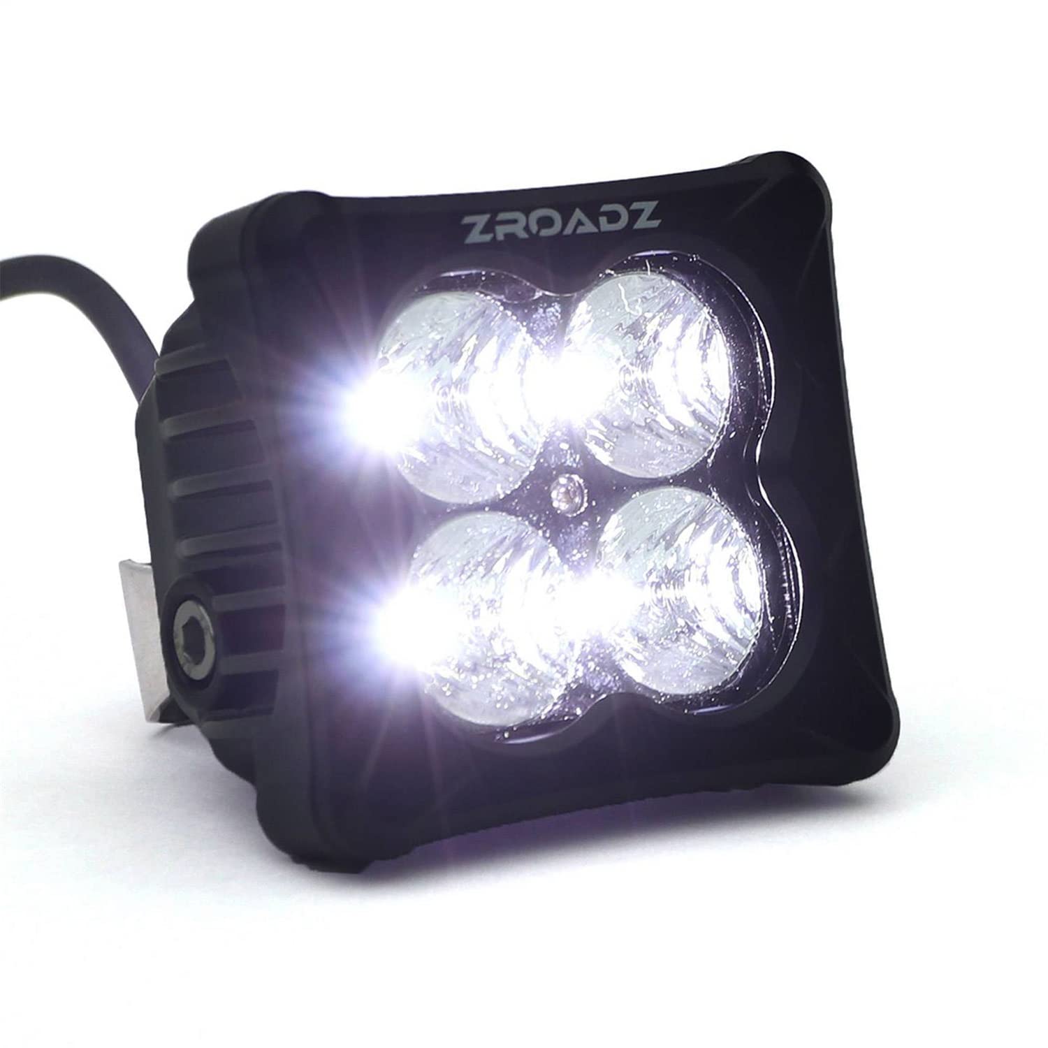 Zroadz A Pillar LED Bracket Z365401-KIT4 to Mount (4) LED Pod Lights and Wiring Harness Fits Ford Bronco