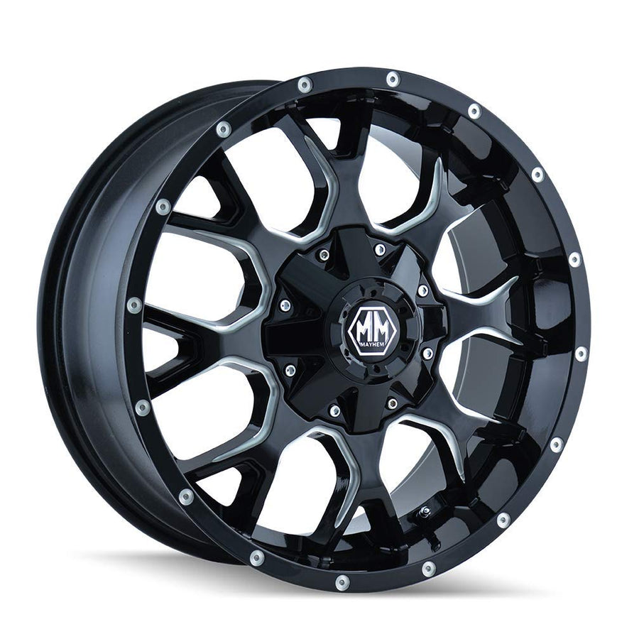 Mayhem Wheels 20x10.0 WARRIOR Wheel -25mm Acorn Lug Type 6x135 MATTE BLACK MATTE BLACK