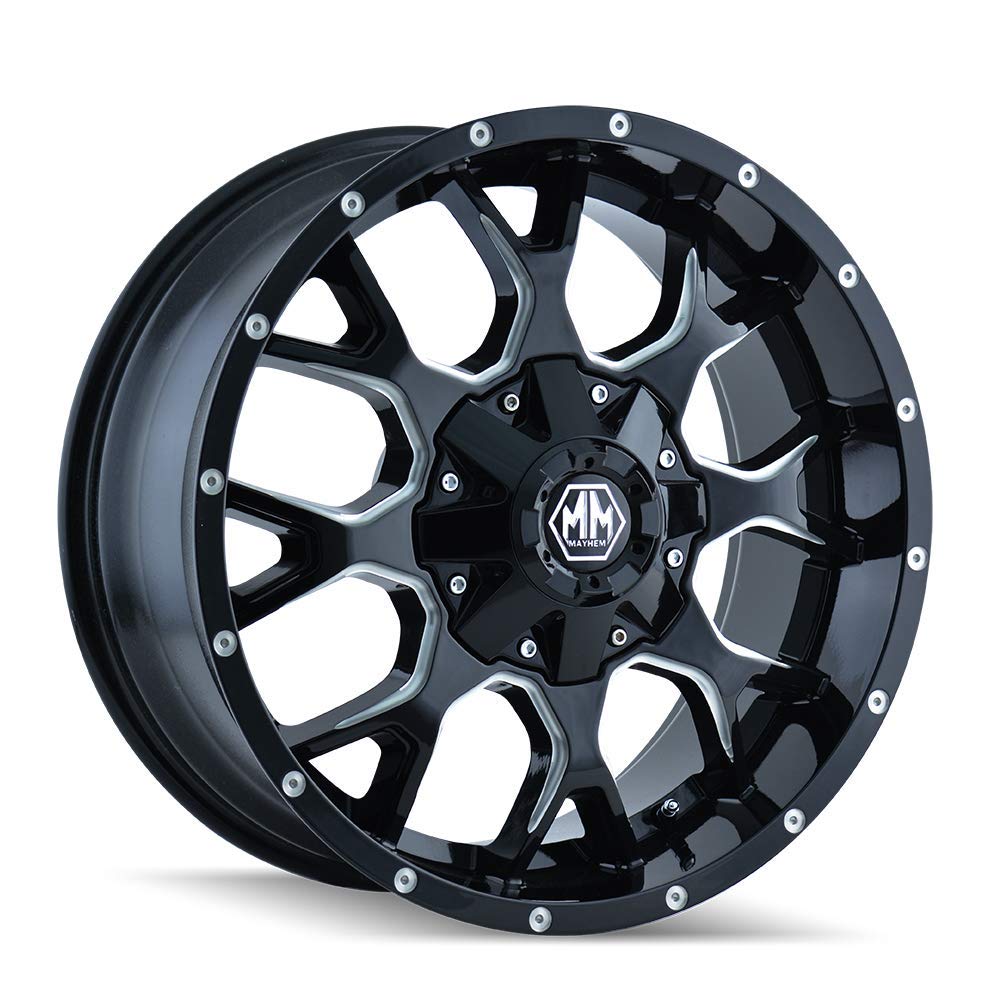 WARRIOR Mayhem Black/Milled Spokes Wheel (20 x 9. inches /6 x 120 mm, 18 mm Offset)