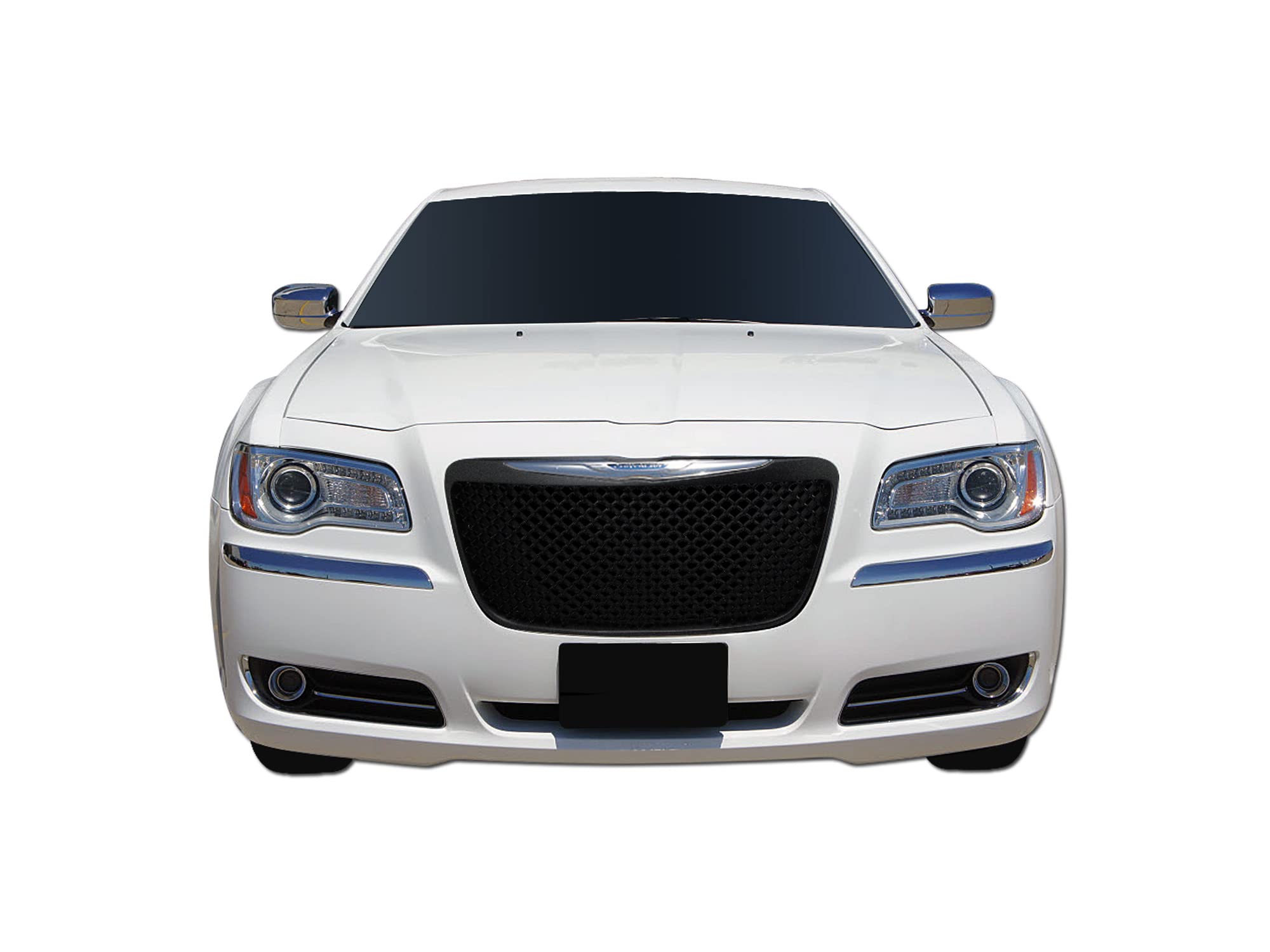 7147539 Armordillo USA Mesh Front Hood Grille - Gloss Black Fits 2011-2014 Chrysler 300/300C