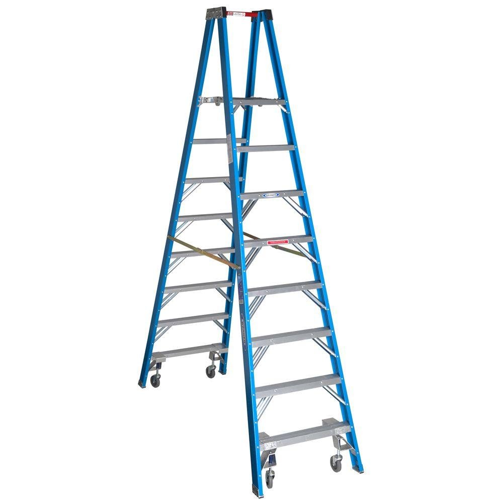 Twin Platform Ladder, Werner (PT6008-4C) Fiberglass