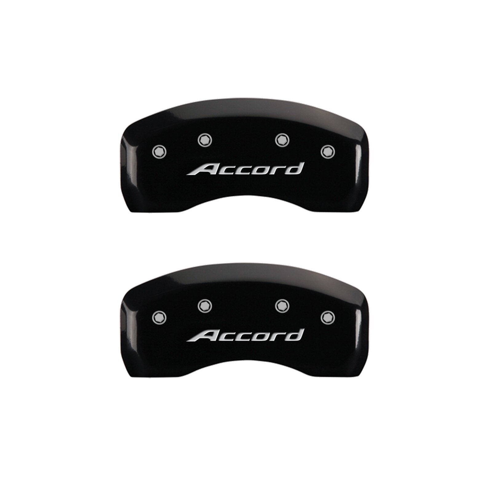 MGP Caliper Covers Front and Rear 20219SACCBK Black Powder Coat Finish, Set of 4 (Accord Silver Characters, Engraved)