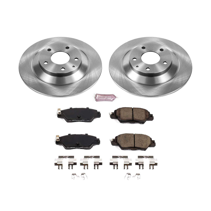 Power Stop Rear KOE7516 Autospecialty Replacement Brake Kit OE Replacement Brake Rotors and Ceramic Brake Pads For 2016 2017 2018 2019 2020 2021 2022 2023 Mazda CX-5