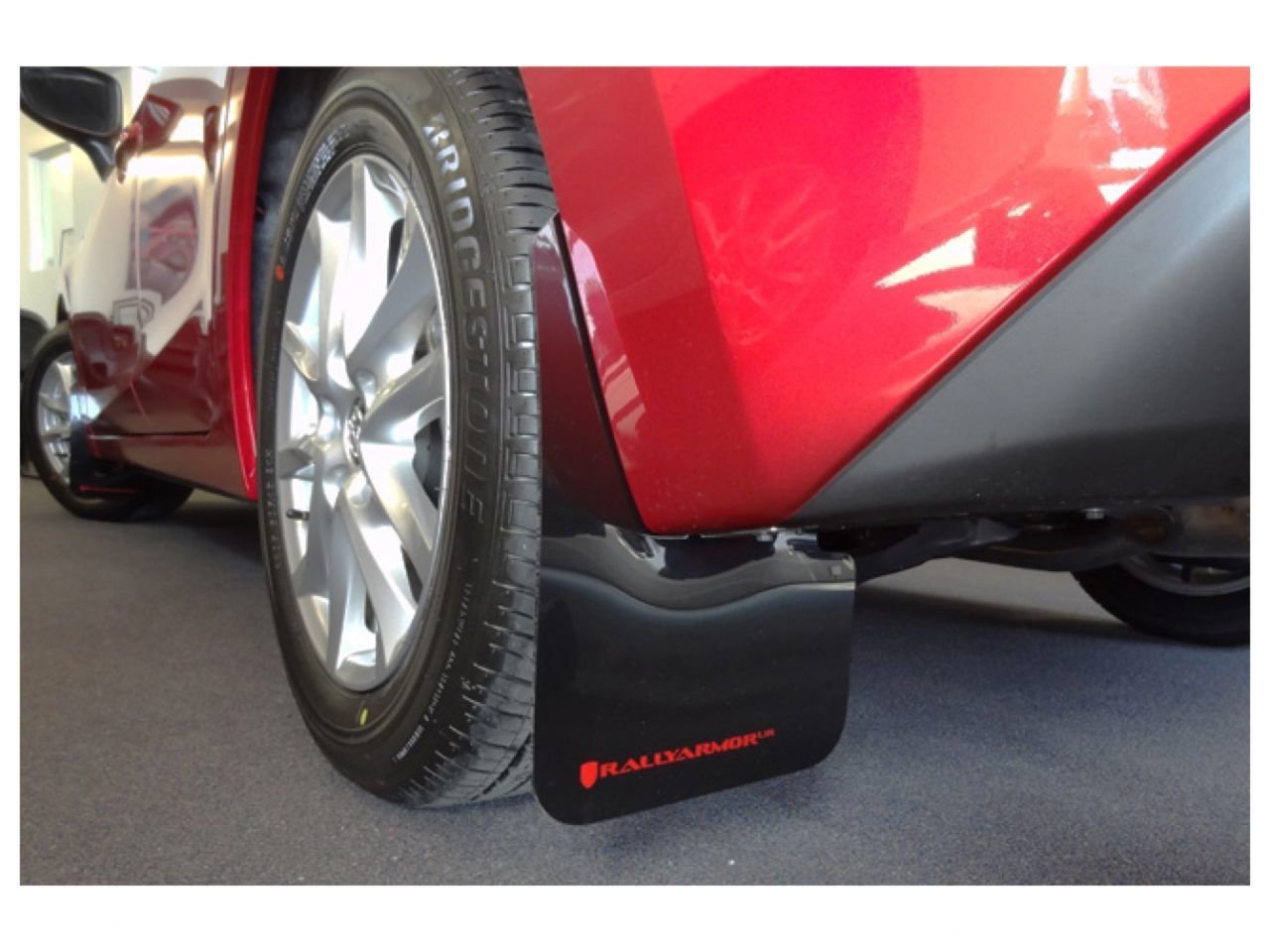 Rally Armor Black, Red MF31-UR-BLK/RD Mud Flap with Logo (2014+ Mazda3/Mazdaspeed3 UR), 1 Pack