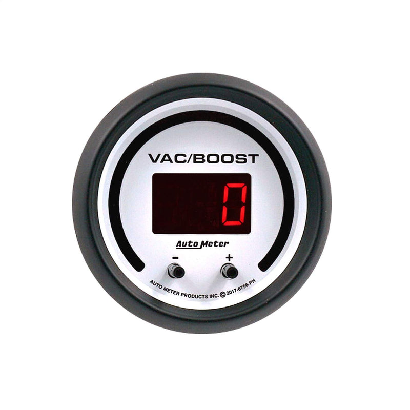 Gauge AutoMeter 6758-PH, Vac/Boost, 2 1/16", Two Channel, Selectable, Phantom Elite Digital