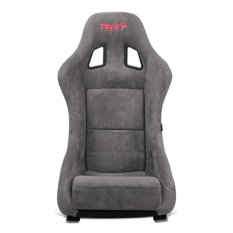 NRG Innovations Universal Fixed Back NRG-FRP-303GM-PRISMA Bucket Racing Seat for 5-Point Harnesses, Size M, Gun Metal Alcantara Material, 22" W X 34" H X 16" D