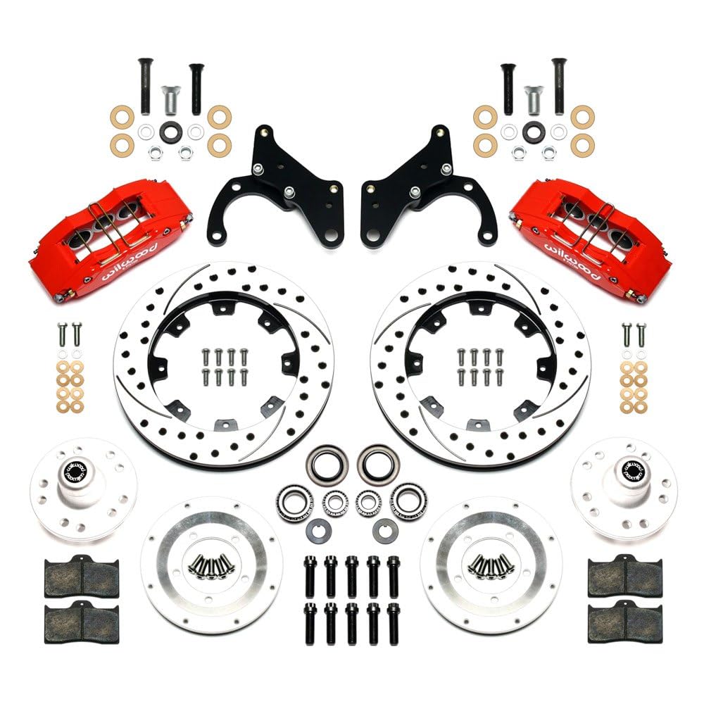 WILWOOD 140-12946-DR 12.19" Front Kit, Drilled, Red FDL 69-70 Impala Drum/Disc, 69-82 Vette
