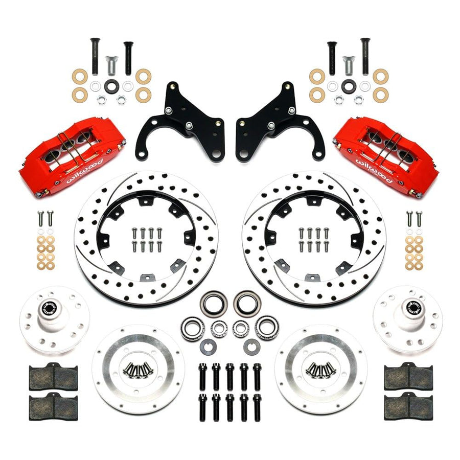 WILWOOD 140-12946-DR 12.19" Front Kit, Drilled, Red FDL 69-70 Impala Drum/Disc, 69-82 Vette