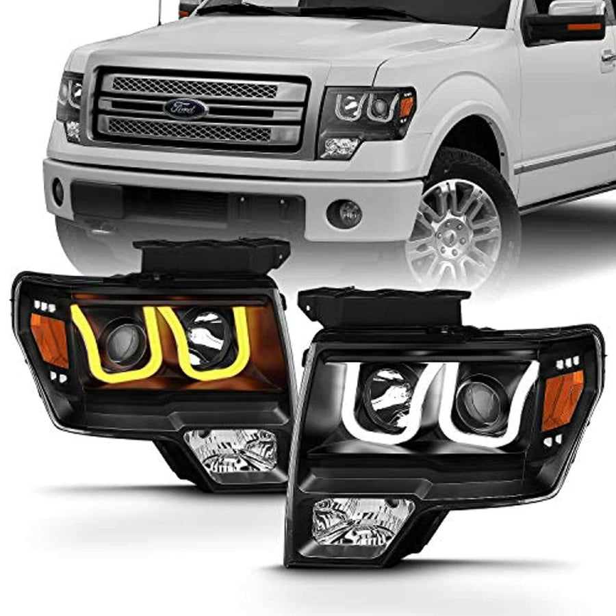 Projector Headlights ANZO USA 111383 With U-Bar Switchback, Black