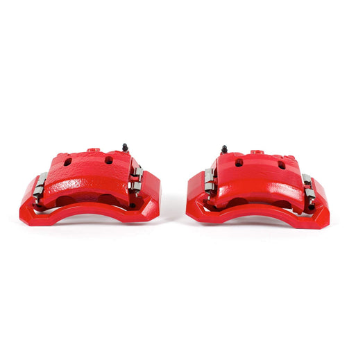 Power Stop S4890 Front Calipers Red Powder Coated Pair For 2006 2007 2008 Dodge Ram 1500 [Mega Cab 8 Lug] | 2003 2004 2005 2006 2007 2008 Dodge Ram 2500 | 2003 2004 2005 2006 2007 2008 Dodge Ram 3500