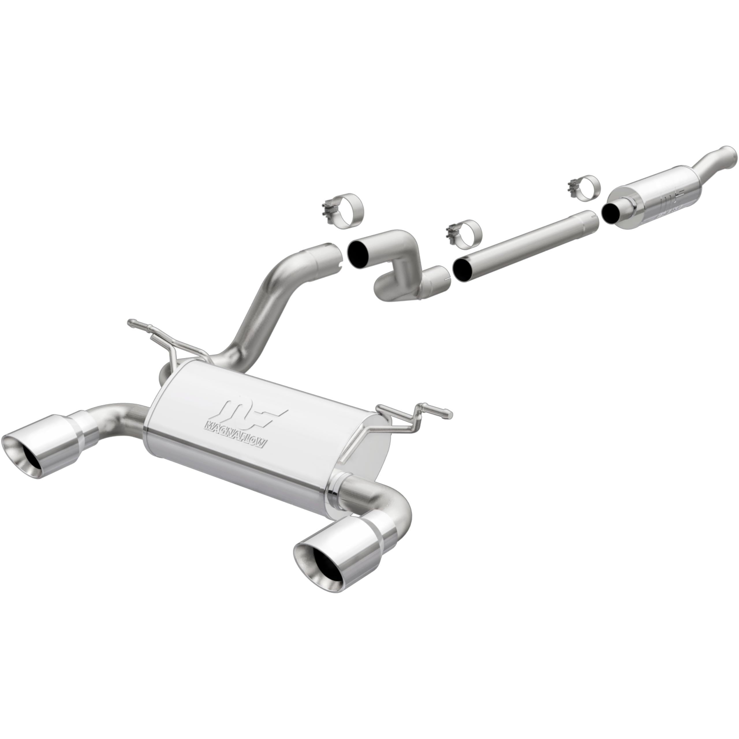 Cat-Back MagnaFlow Performance Exhaust System 19438: Street Series, For 2018-2025 Jeep Wrangler, Dual Split Rear Exit Style