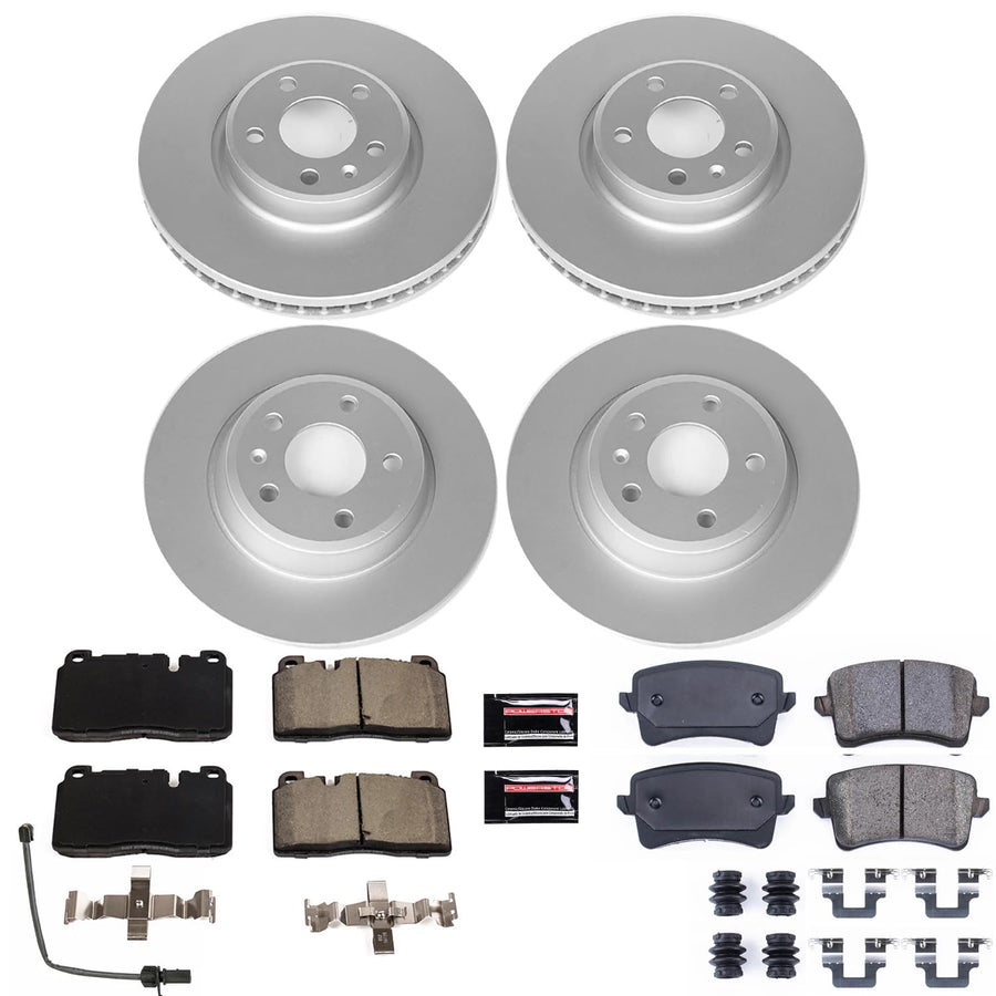 Power Stop Z23 Evolution Geomet Coated Brake Kit and 1 Front Sensor Wire For Audi Q5 2013-2017 CRK7538 [Model Specific]