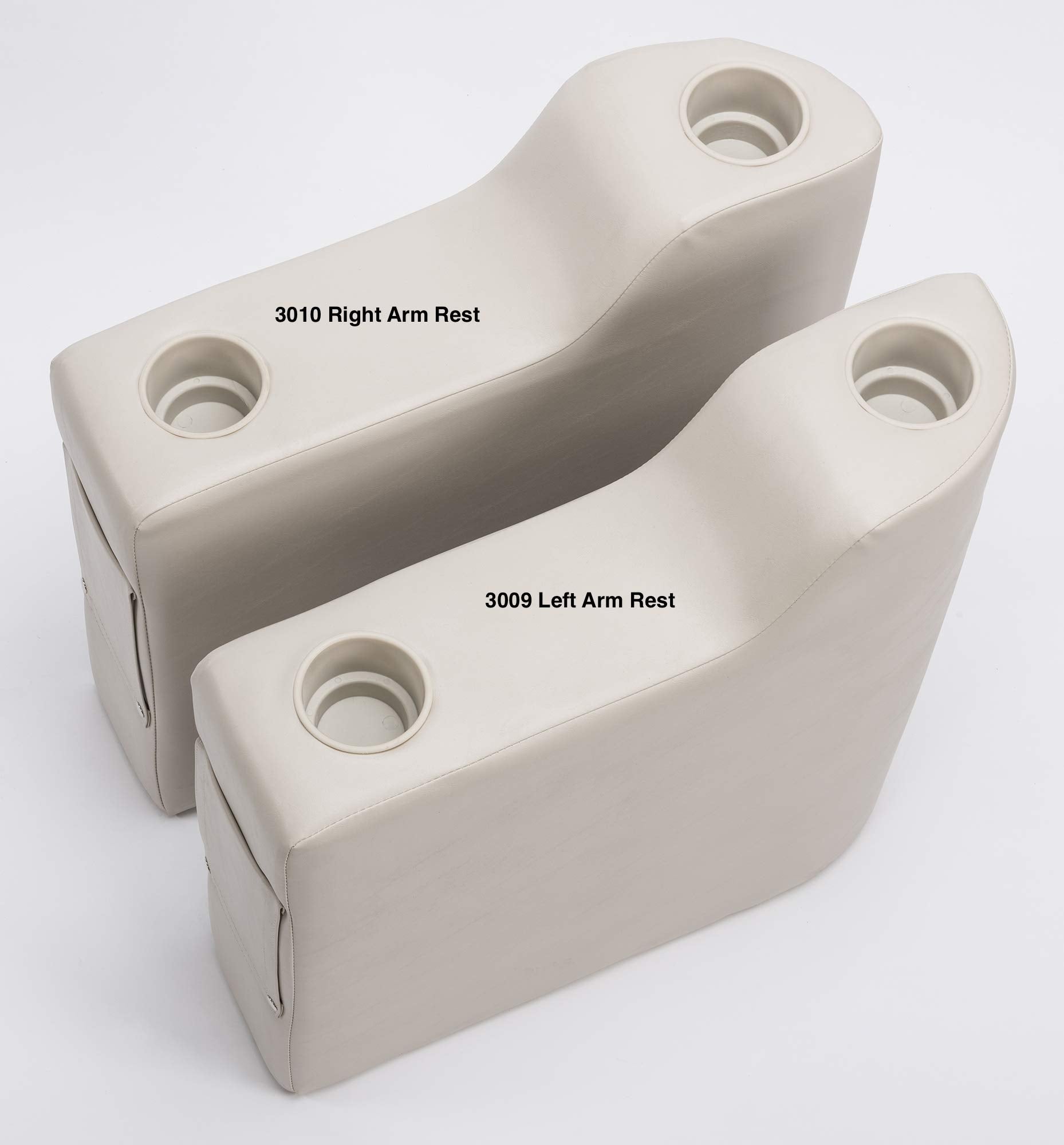 3009-990 Wise Premier Series Pontoon Left Radius Arm Rest, Platinum
