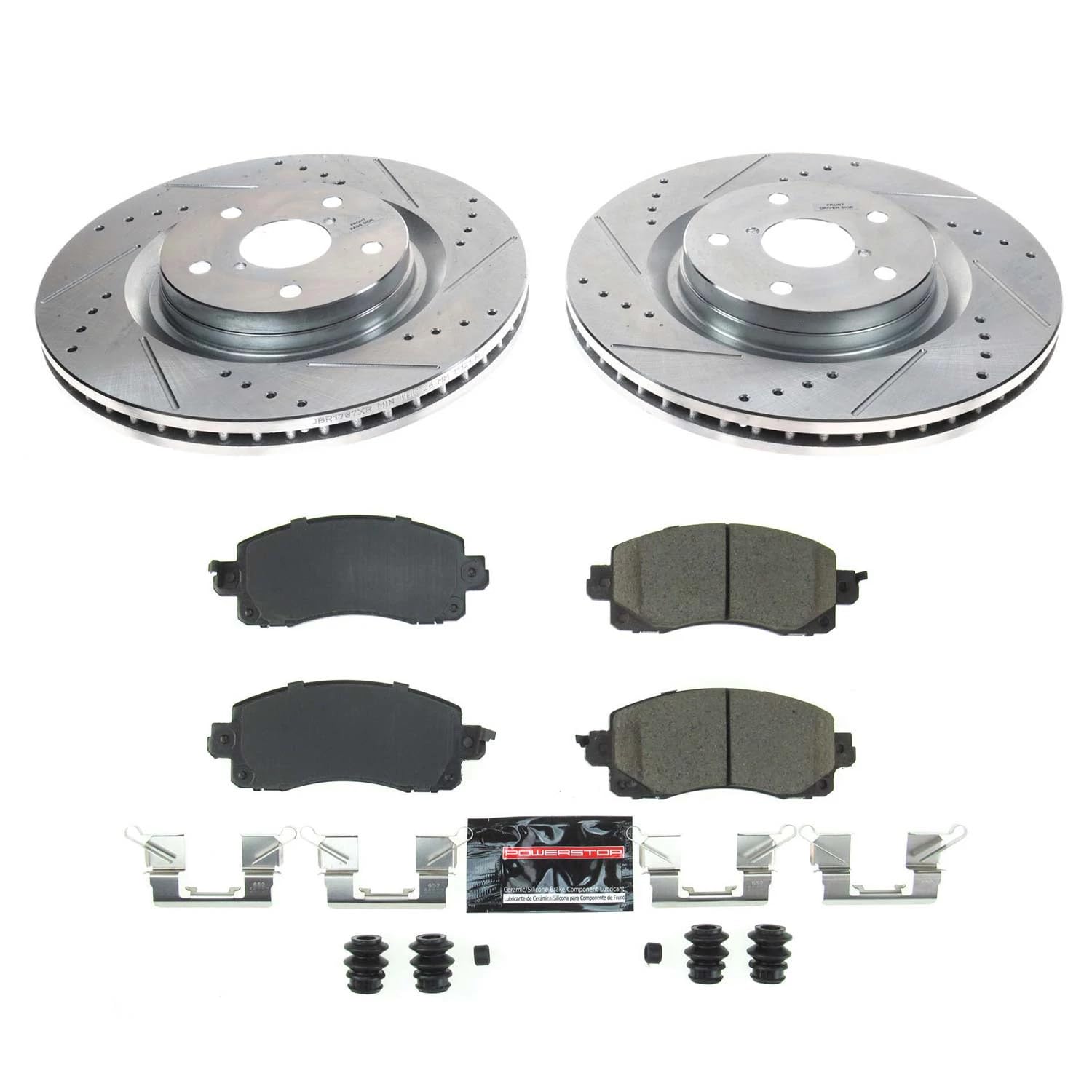 Power Stop Z23 K8481 Front Brake Kit-Drilled/Slotted Brake Rotors & Carbon Ceramic Brake Pads For Subaru Forester 2019-2022 [Model Specific]