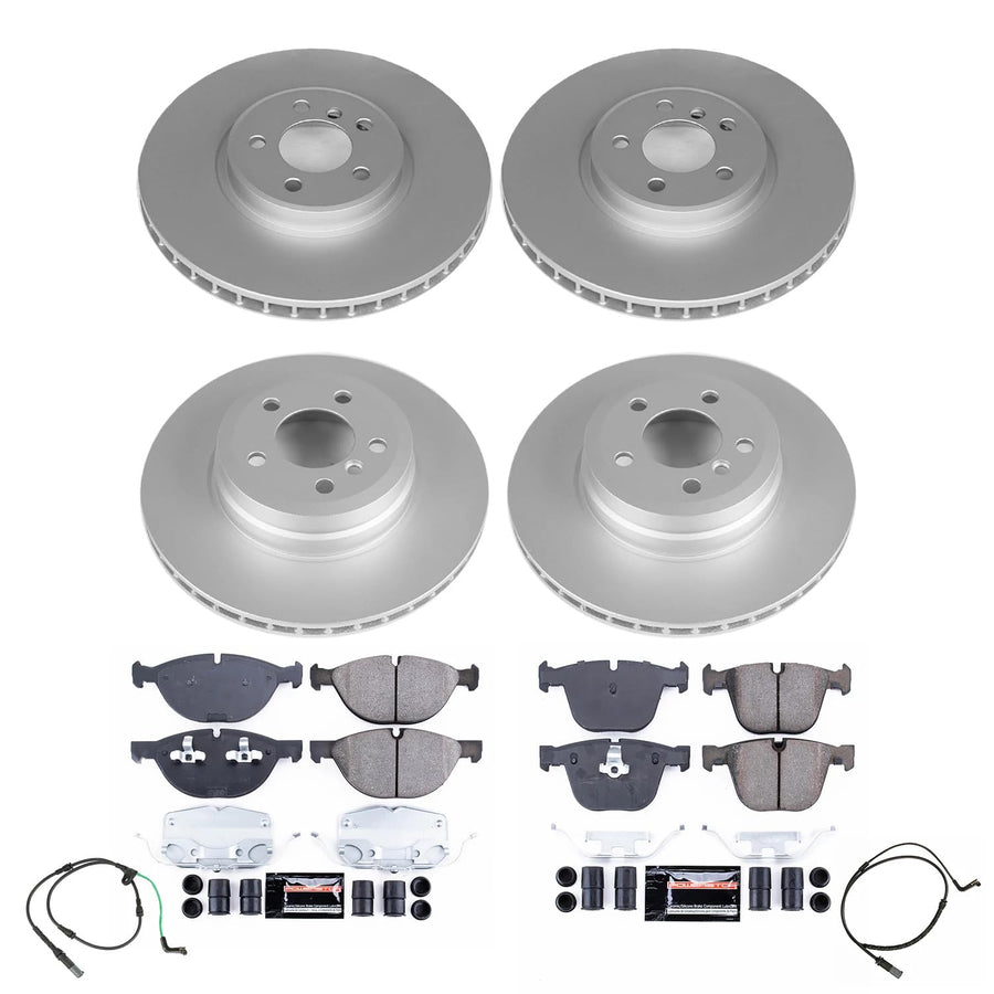 Power Stop CRK8884 Brake Rotor and Pad Kit Front and Rear Geomet Coated For BMW X6 2010 [Model Specific]