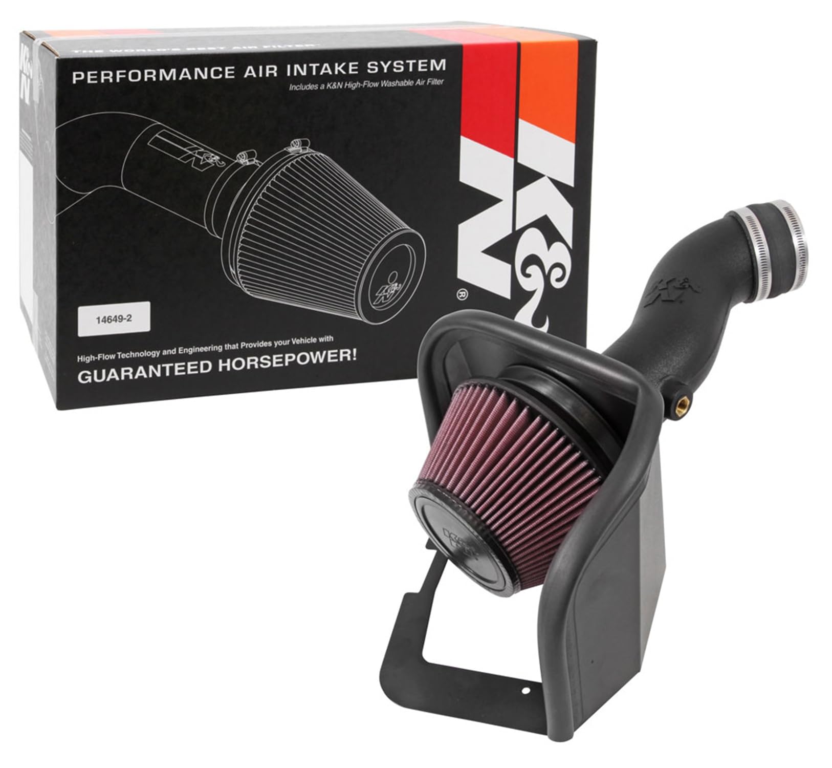 Cold Air Intake System K&N: High-Flow Air Filter, Increase Performance & Acceleration: Compatible with 2015-2016 Chrysler: 200, 57-1572