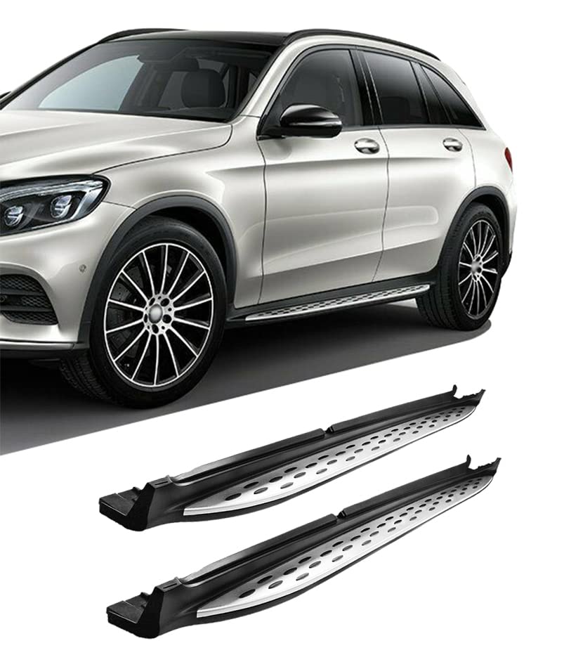 Black Aluminum Black Horse OEM Replica Running Boards Compatible with 2016-2019 Mercedes-Benz GLE350 coupe-RMWC292