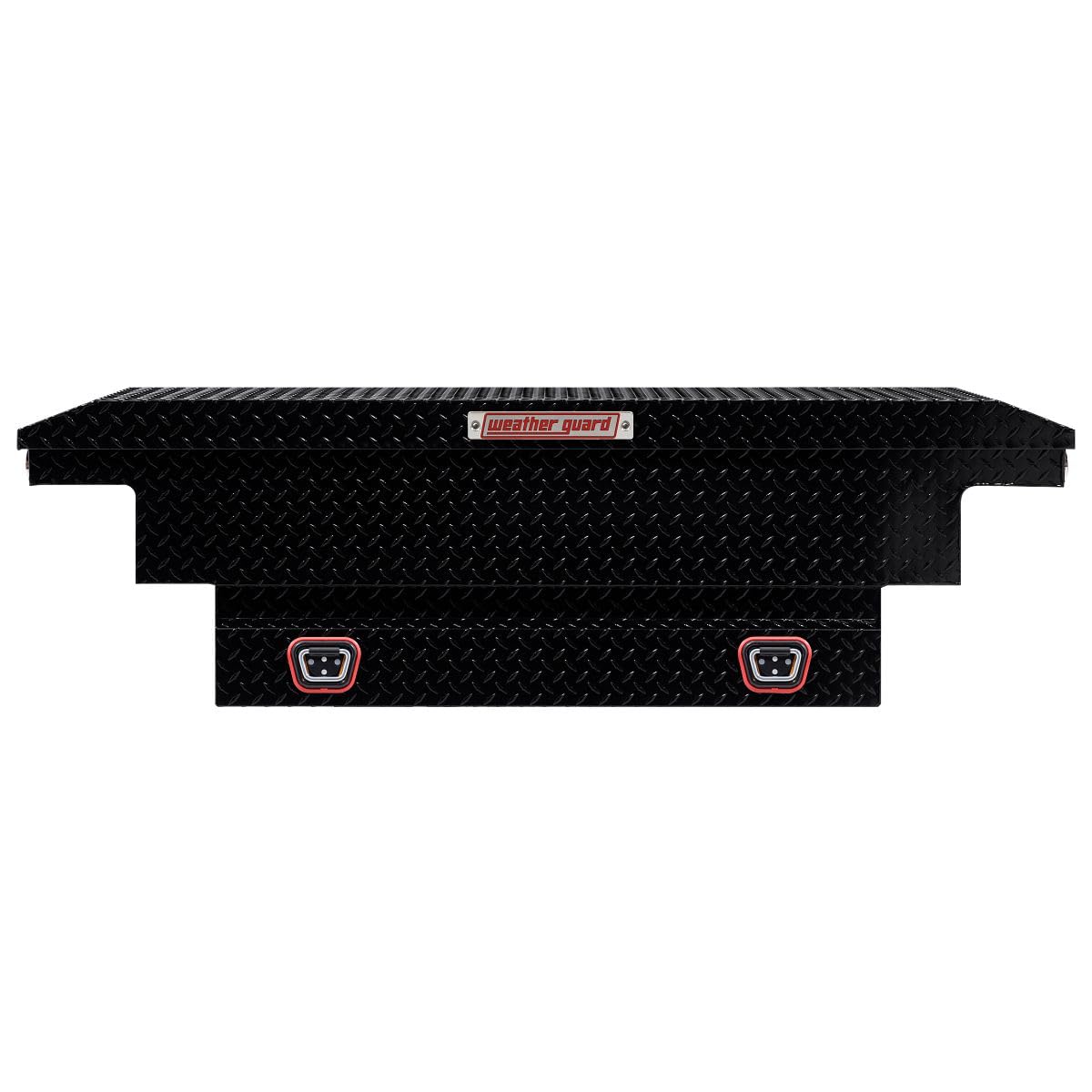Weather Guard Saddle Box Model 131-5-04, Aluminum, Mid-Size Low Profile, Gloss Black, 8.0 cu ft