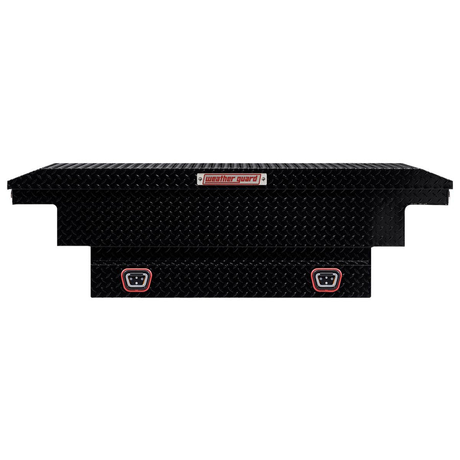 Weather Guard Saddle Box Model 131-5-04, Aluminum, Mid-Size Low Profile, Gloss Black, 8.0 cu ft