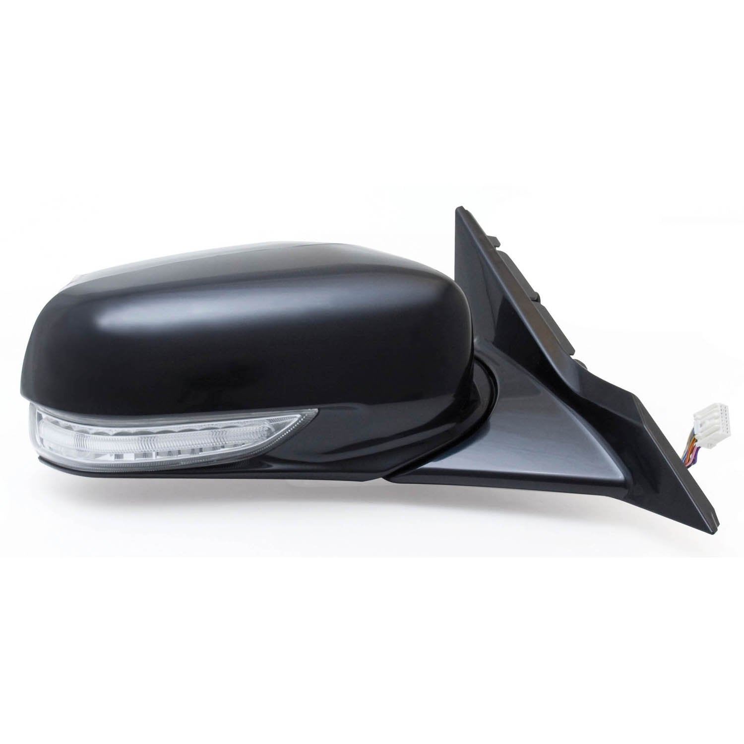 63583H Fit System - Passenger Side Mirror for Acura TL, Black PTM, w/Turn Signal & Memory, Blue Lens, Foldaway, Heated Power