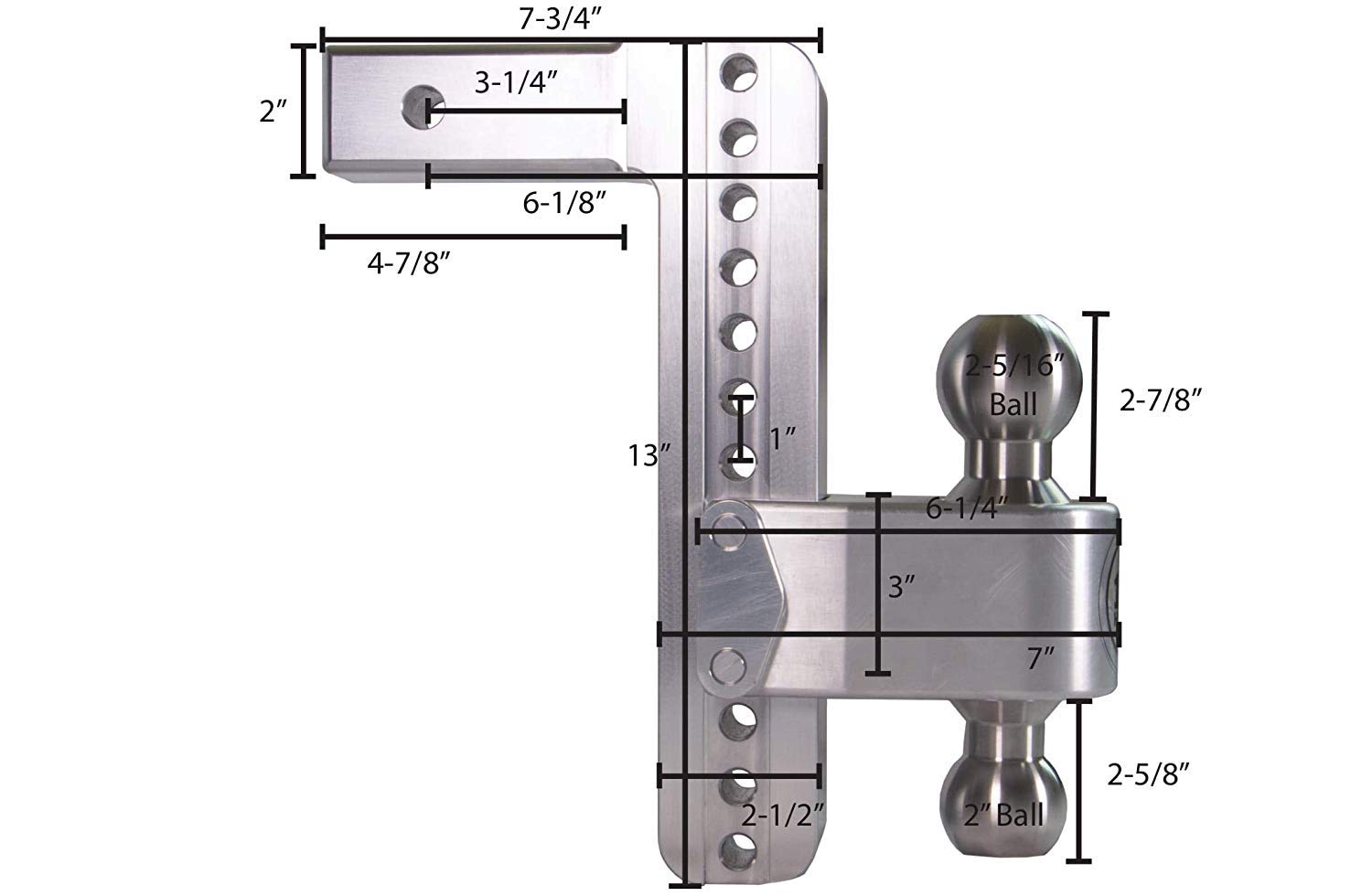 Drop Hitch Receiver Weigh Safe LTB10-2-CER-BLA: 2 Inches Adjustable