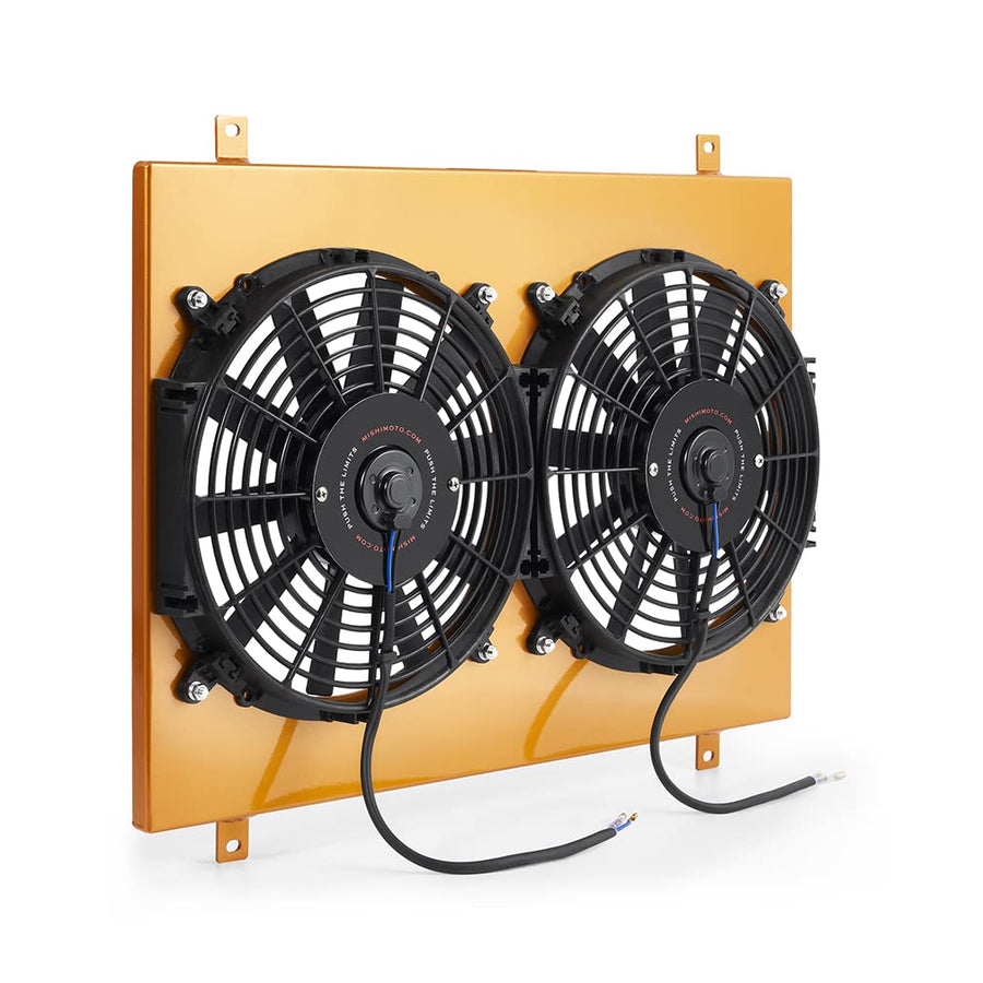 Mishimoto Aluminum Performance Radiator Fan Shroud Kit Compatible With Ford Mustang 1979-1993, Gold