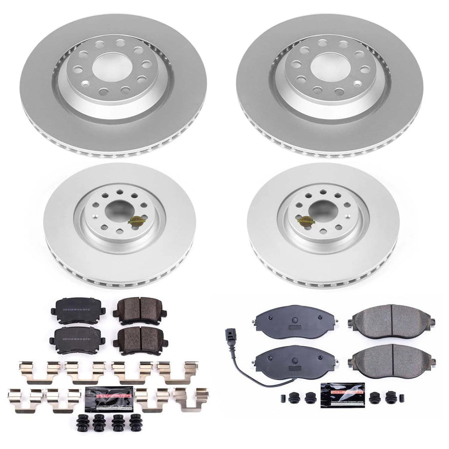 Power Stop Z23 Evolution Sport Geomet Coated Brake Kit Front & Rear For Volkswagen CC 2013-2016, Volkswagen GTI 2015-2021 [Model Specific]