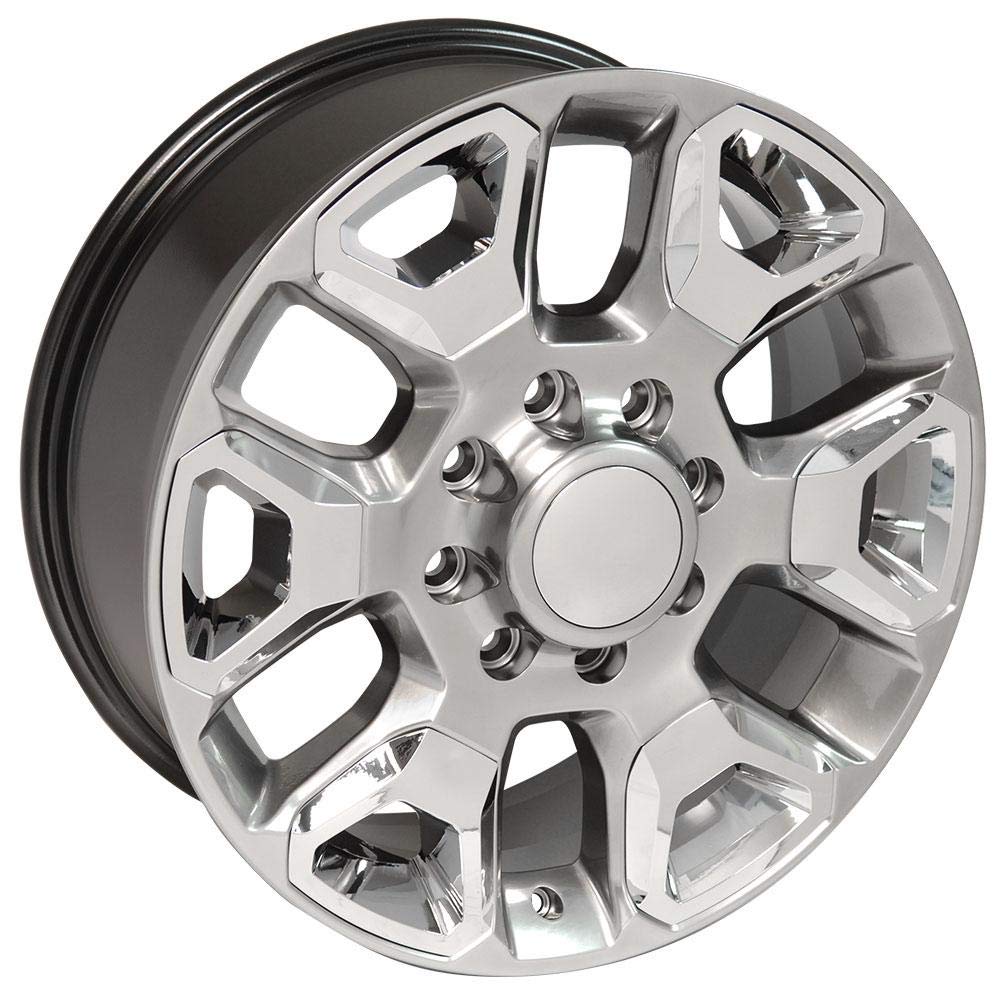 20 Inch OE Wheels DG66 Rim Fits Ram 2500 Style 8x165.1 20x8 Gloss Hyper Silver with Chrome Insert - Hollander 2562 (1)