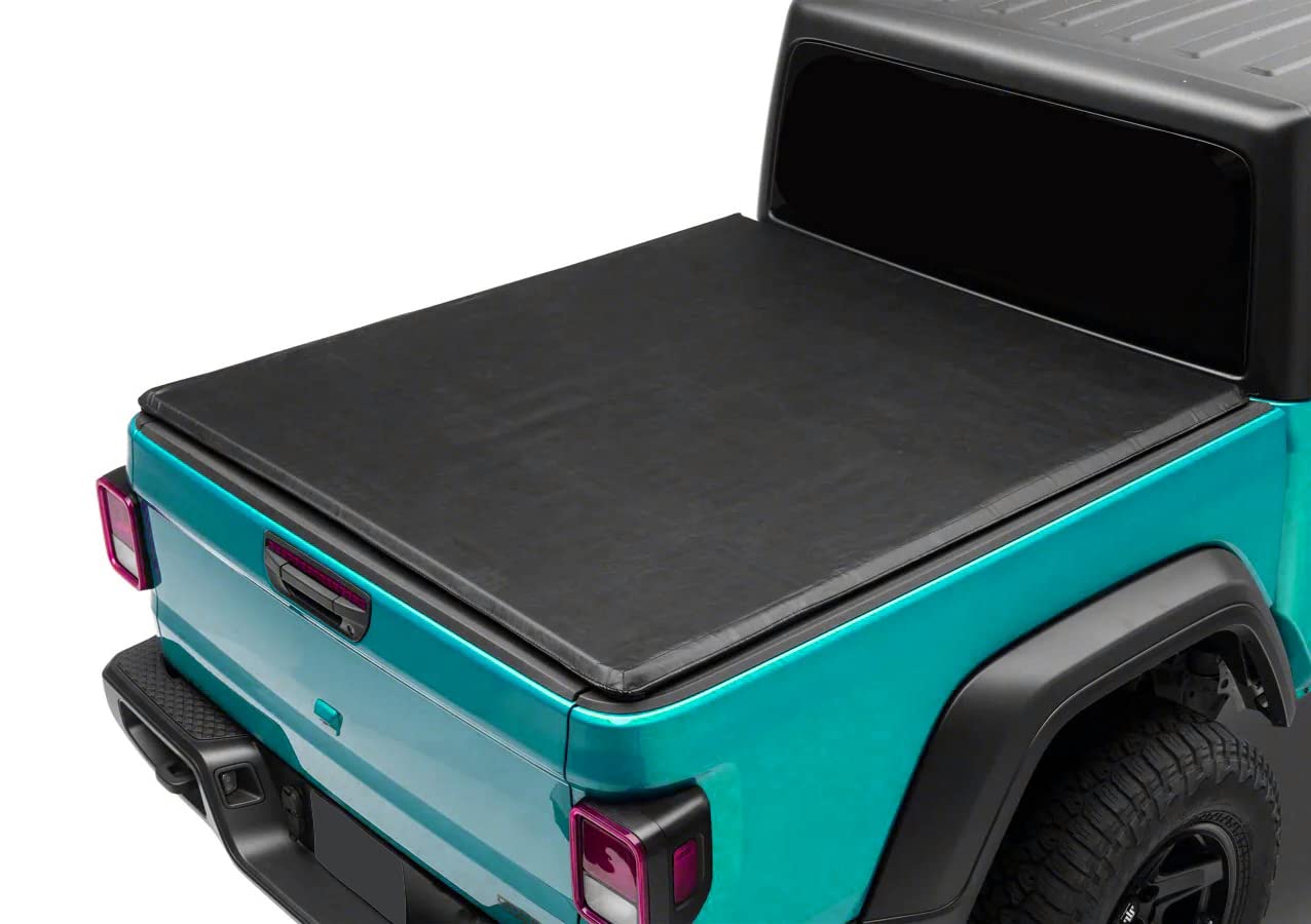 Premier Black Horse Soft Trifold Truck Bed Tonneau Cover Compatible with 2020-2024 Jeep Gladiator -PRS-JE19