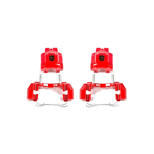 Power Stop S4818 Rear Pair of High-Temp Red Powder Coated Calipers For Jeep Grand Cherokee 1999-2004 [Model Specific]