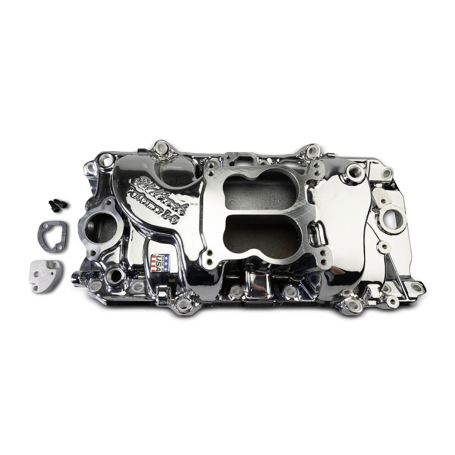Edelbrock - BB CHEVY 396-454 OVAL PORT, INTAKE MANIFOLD, PERFORMER, CHROME PLASMA COATED (2161-CP)