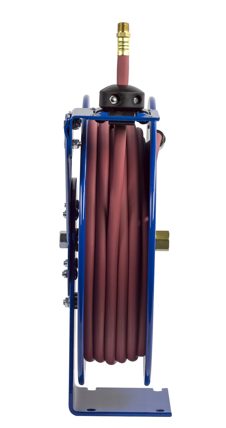 Coxreels Low Pressure ⅜” ID P-LP-330 Retractable Air/Water Hose Reel | Powder Coated Steel | Retractable Garage Hose | Commercial Hose Reel | Fits 30’ Hose | 6.75" 18.63" 17.13"