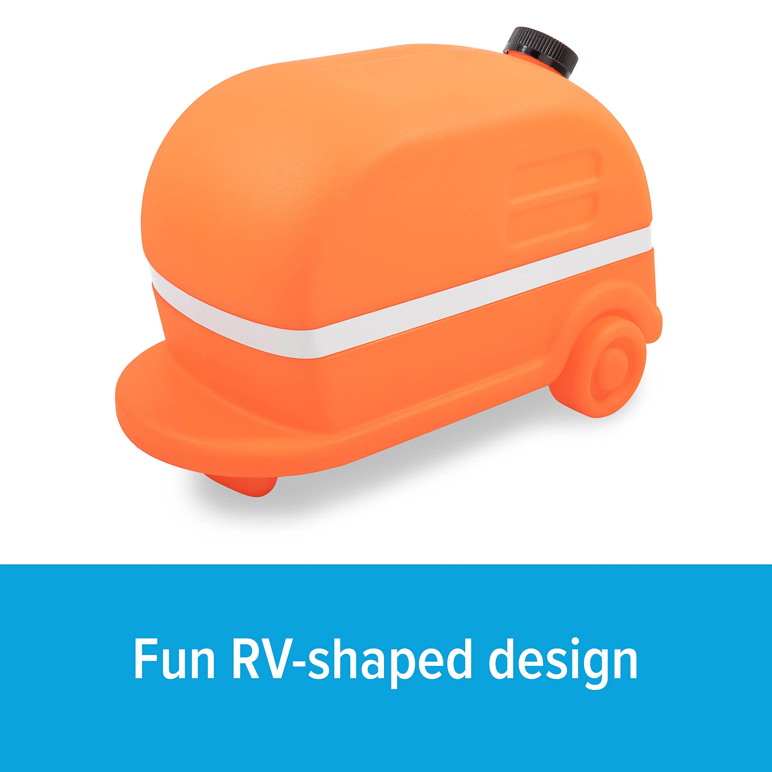 Camco Retro Orange Camper RV Sewer Weight-Safely Secures Your 4-in-1 Adapter in Place at Dump Stations-Features a Fillable Tank and Reflective Tape (43100)