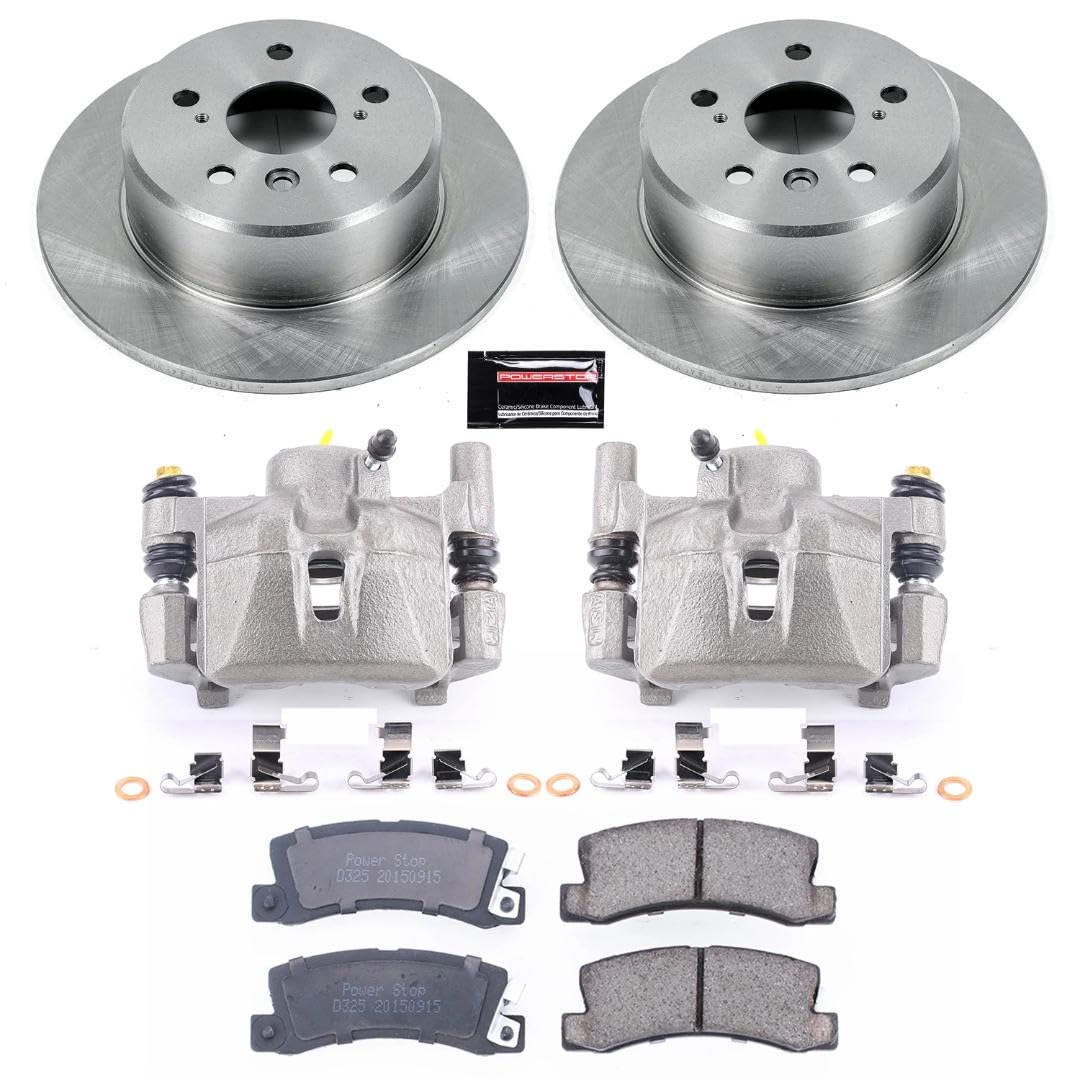 Power Stop KCOE2564A Replacement Autospeciality Rear Caliper Kit- OE Rotors, Ceramic Brake Pads, Calipers For Lexus RX300 1999-2003 [Model Specific]