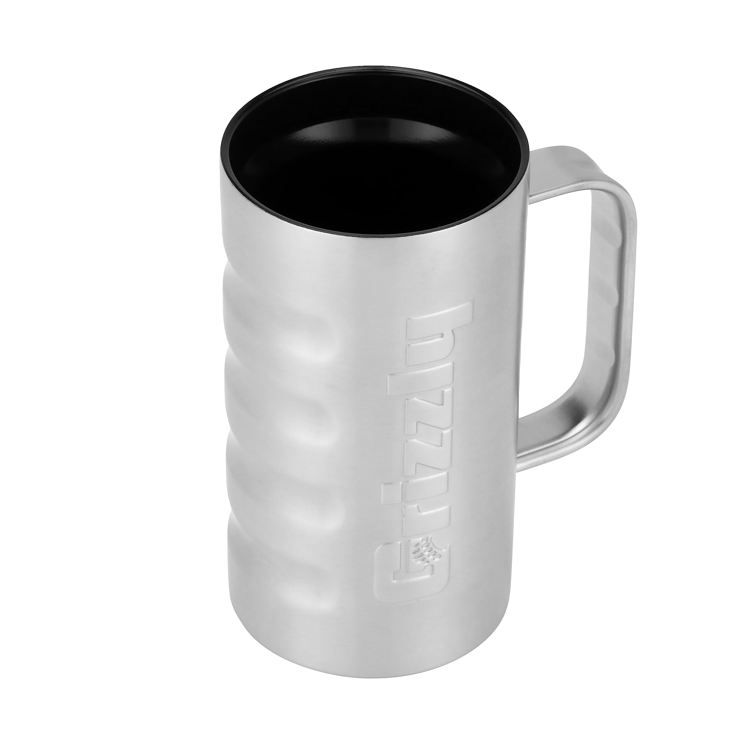 20 oz Grizzly Grip Mug Tumbler | Stainless Steel | Vacuum Insulated with TwistTop Lid and Handle | For Coffee Car Travel Beach Camping Hiking Hunting Fishing | Brushed Stainless
