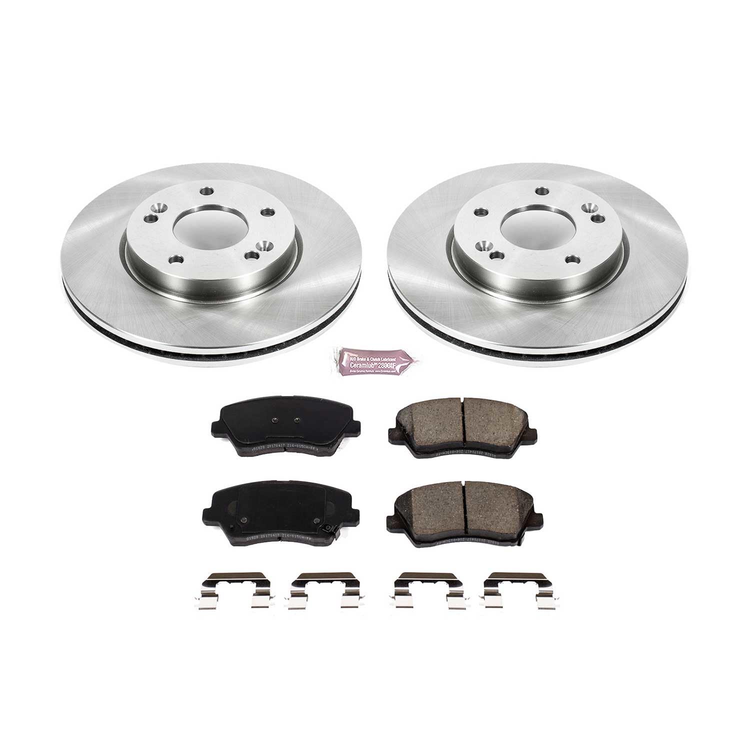 Power Stop KOE7672 Front Replacement Brake Kit-OE Brake Rotors & Ceramic Brake Pads For Hyundai Veloster, Kia Forte, Kia Forte5 [Model Specific]