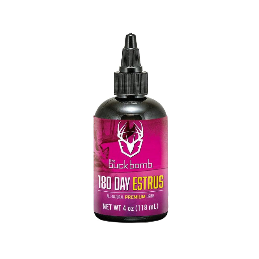 Hunters Specialties 180 Day Estrus Natural Buck Bomb Liquid Scent w/Wicks | Deer Buck Lure Hunting Primetime Post/Pre Rut Scent Attractant for Hunting, 4 Oz - 1 Bottle