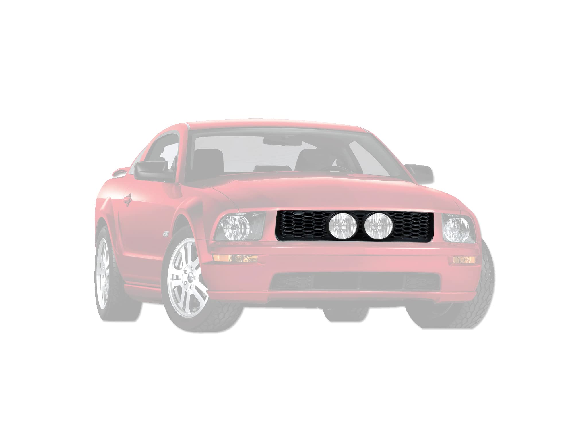 Honeycomb Mesh Front Hood Grille Armordillo USA - Gloss Black Fits 2005-2009 Ford Mustang GT