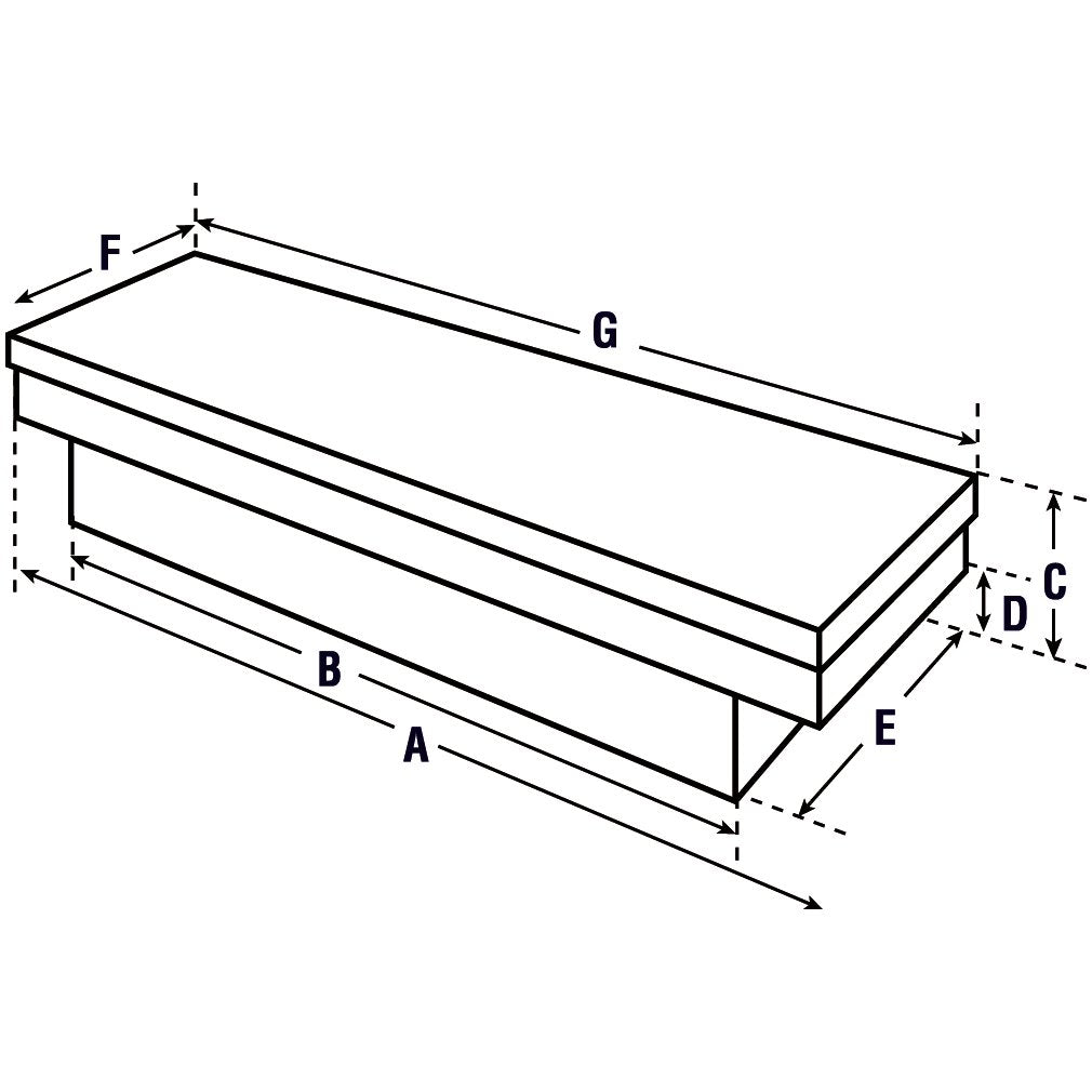 Crescent Gear-Lock™ JOBOX Black Aluminum Low-Profile Single Lid Fullsize Crossover Truck Box - 1-351002