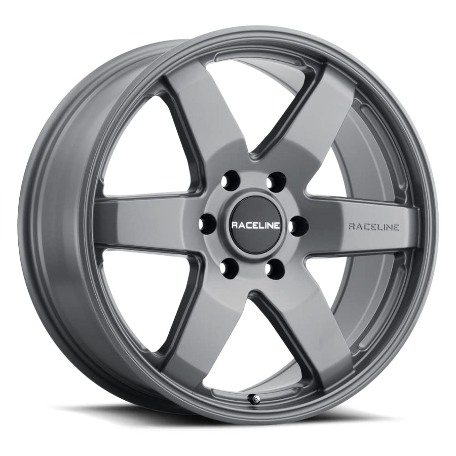 Greystone Raceline Wheels 942GS ADDICT Wheel 20X8.5"5X139.7 Bolt Pattern +15mm Offset/(5.34"B/S) 6 Spoke Aluminum Passenger Car Wheels, Full Size Replacement Greystone Car Rims