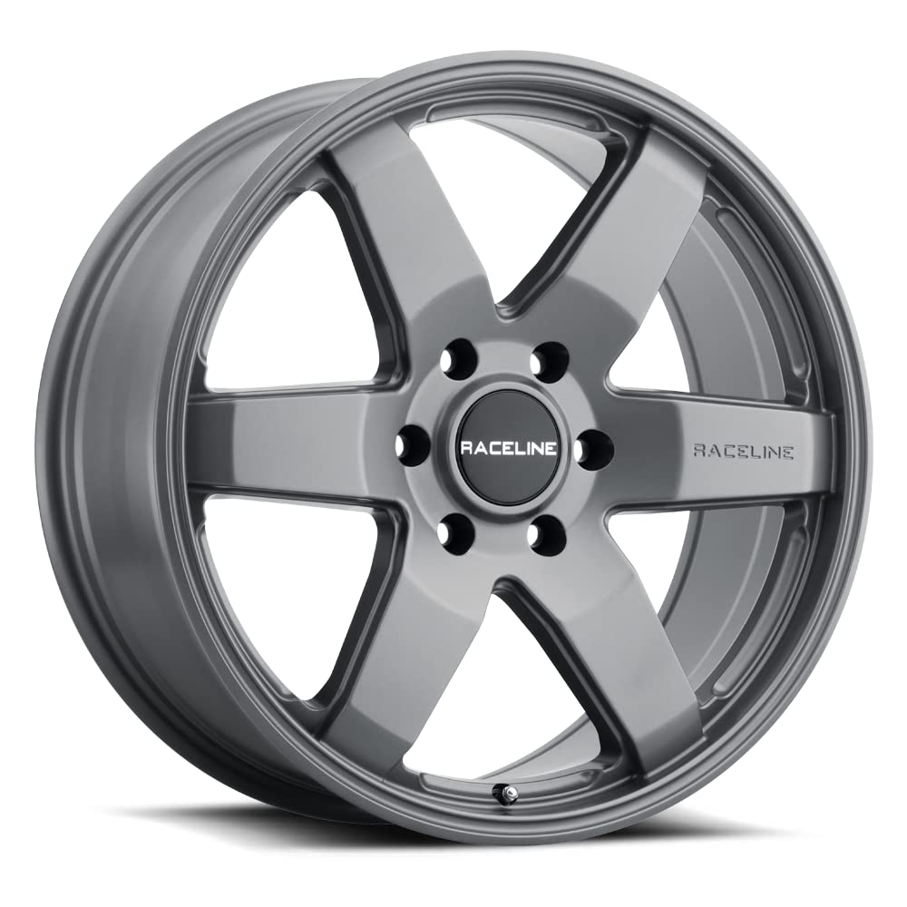 Greystone Raceline Wheels 942GS ADDICT Wheel 18X9"5X139.7 Bolt Pattern +12mm Offset/(5.5"B/S) 6 Spoke Aluminum Passenger Car Wheels, Full Size Replacement Greystone Car Rims