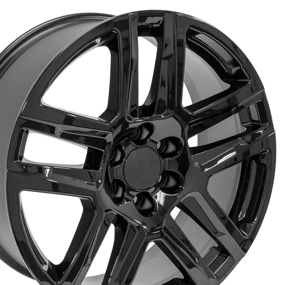 22 Inch OE Wheels CV63 Rim Fits Silverado 1500 Z71 Style 6x139.7 22x9 Gloss Black - Hollander 5913 (1)