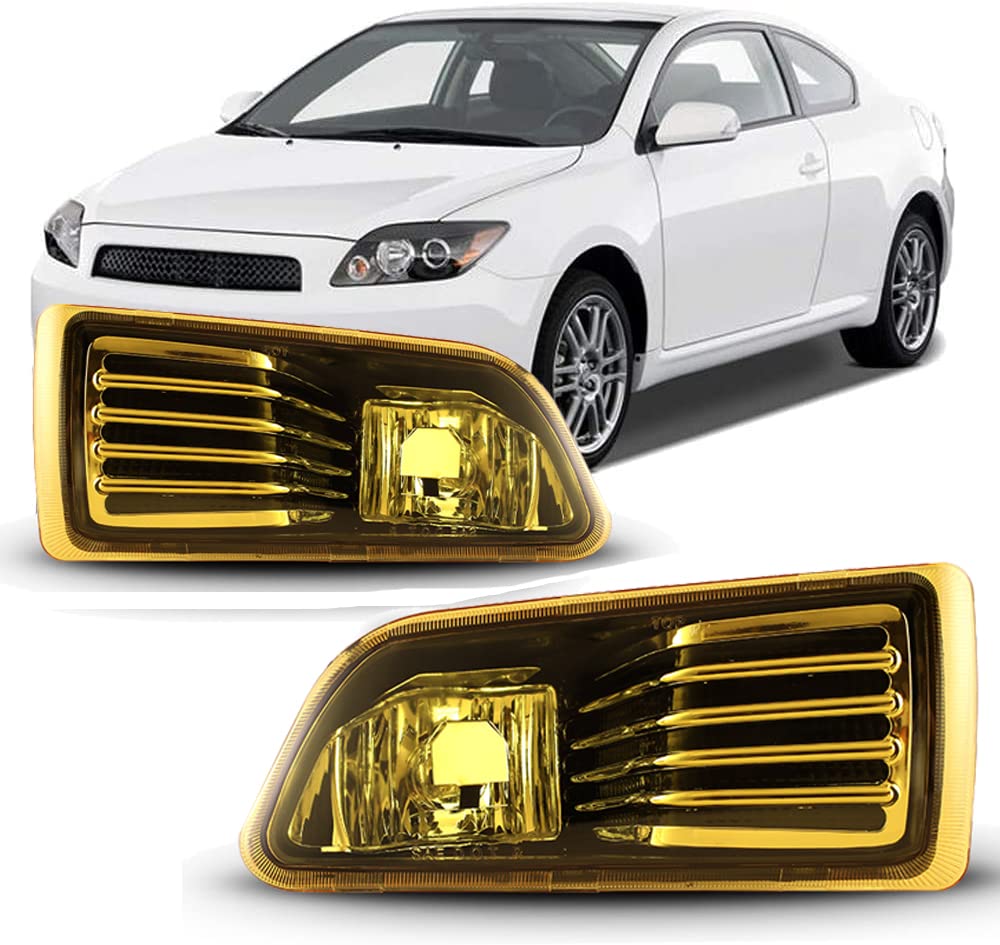 OEM Series Winjet for [2005 2006 2007 2008 2009 2010 Scion tC] Driving Fog Lights + Switch + Wiring Kit (Yellow)
